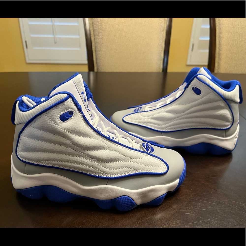 New Nike Air Jordan Pro Strong Basketball Sneaker White Blue Shoes Size US 5.5 - Picture 10 of 12